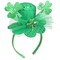 Little Top Hat St. Patrick's Sequin Headband, Green Hair Accessory With Clovers and Tulle for Holidays and Themed Parties, One Size Fits Most (Top Hat with Clovers and Tulle)